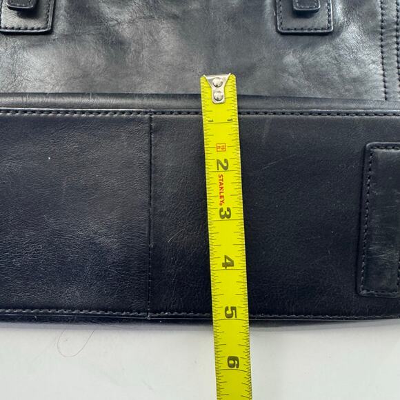 FOSSIL EMMA TOTE Top Zipper Black Hand Bag Strap Soft Leather - Picture 8 of 9